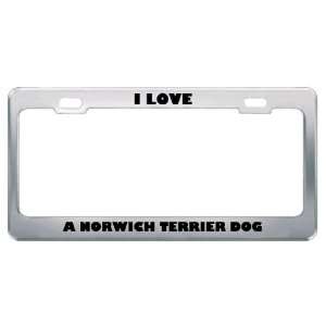  I Love A Norwich Terrier Dog Animals Pets Metal License 