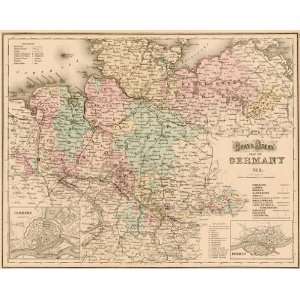    Gray 1873 Antique Map of North Western Germany