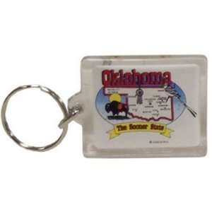  Oklahoma Keychain Lucite State Map Case Pack 144 Sports 