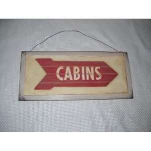  Red Cabins Arrow Wooden Lodge Sign Camper Decor Lake Signs 
