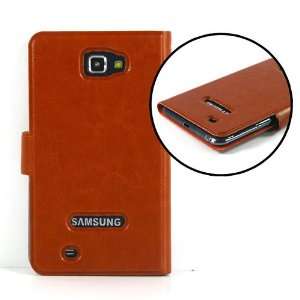  Brown / Leather case / Cover / Skin / for Samsung Galaxy Note 