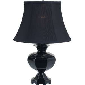 Royce Lighting Zahara Collection 1 Light Table Lamp, Gloss Black/Black 