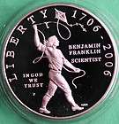 2006 Ben Franklin Scientist Proof Silver Dollar Commemorative Set Coin 