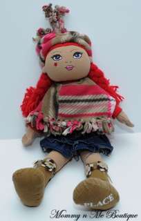 Childrens Place Red Hair Poncho Cloth Rag Doll Toy  