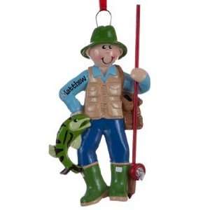  Personalized Fisherman Christmas Ornament