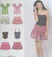 Junior Skirt Corset Top Knit Sewing Pattern 2620 New  