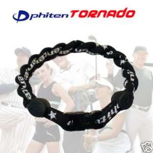 Phiten Custom Titanium Star Necklace Black with Black Clasp and Black 