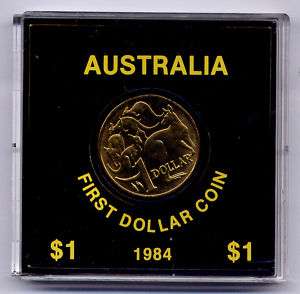 1984 First Australian Dollar Coin $1 w Original Case  