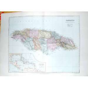   STANFORD MAP 1904 ISLAND JAMAICA BLACK RIVER CARIBBEAN