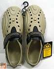 NWT Womens Tan & Black DOGGERS Rubber Clogs Ultralite Adjustable 