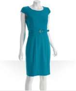 Calvin Klein lagoon cap sleeve belted shift dress style# 319557302