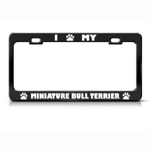  Miniature Bull Terrier Dog Dogs Metal license plate frame 