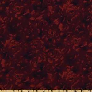  44 Wide The Gallery   Rose Bouquet Garden Red Fabric By 