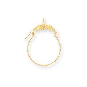  14k Yellow Gold Polished Floral Charm Holder Jewelry
