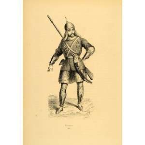  1843 Engraving Costume Armor Soldier Circassia Caucasia 