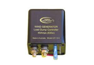 Wind generator load dump controller, DC battery system  