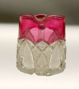 EAPG New Hampshire Rose Stain US Glass Creamer c1903  