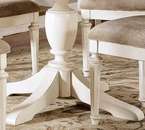 Ft Antiqued White Round Dining Table w/ One Leaf  