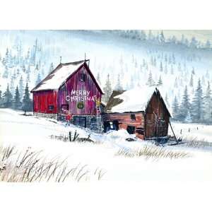  Merry Christmas Winter Barn Holiday Cards