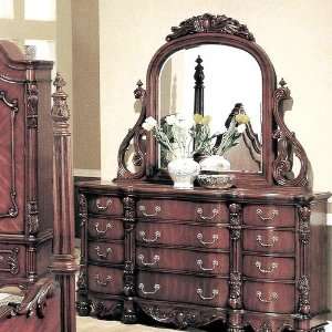   Wildon Home Savannah Dresser and Mirror Set in Dark Cherry Home