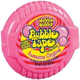 Hubba Bubba Bubble Gum Tape, Awesome Original, 6 Foot Tapes (Pack of 