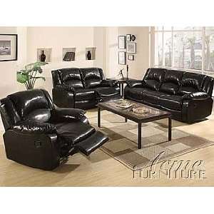  Acme Furniture Black Bycast PU Finish Sofa 3 Piece 05935PU 