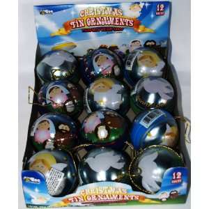  Christmas Tin Ornaments Filled with Holiday Candy (12 
