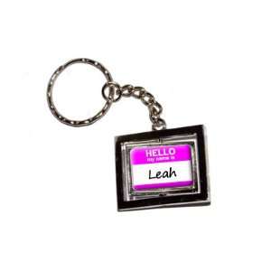  Hello My Name Is Leah   New Keychain Ring Automotive