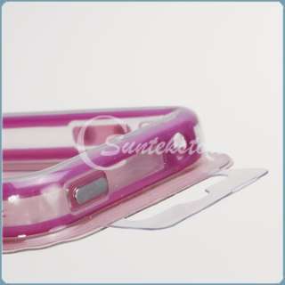 Clear/Purple Bumper Frame Plastic Skin Case Cover Side Button for 