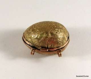 Victorian Brass & Rose Gold Egg Thimble Case Holder  