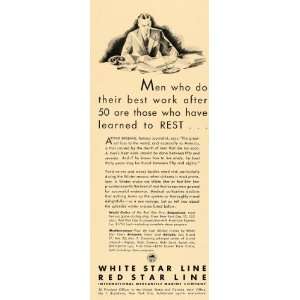 com 1930 Ad International Mercantile Marine White Star Line Red Star 