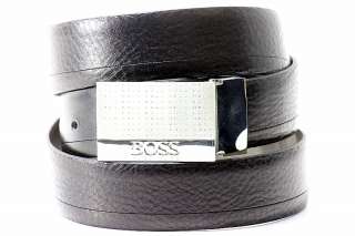 Hugo Boss Otano Mens Black Genuine Leather Adjustable Belt ST 