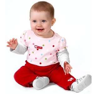  Carters Girls 2 piece L/S Pink/Red Polka Dot Bodysuit and 