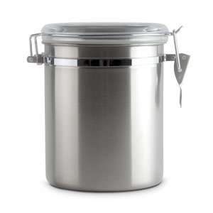 55 oz. Stainless Steel Ingredient Storage Canister with Clear Plastic 