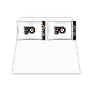   Micro Fiber Sheet Set   Philadelphia Flyers NHL /Color White Size Twin