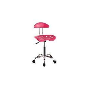  Pink & Chrome Adjustable Height Rolling Chair   Set of 2 