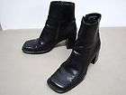   LEI HIGH HEEL BLACK ANKLE BOOTS ZIPPERS SIZE 6.5 SQUARE TOE STYLE
