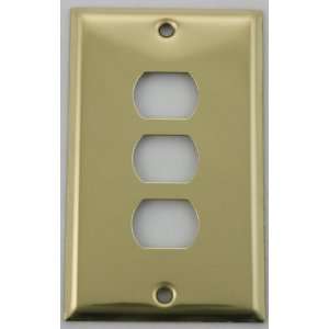   Brass One Gang Wall Plate for Three Despard Switches