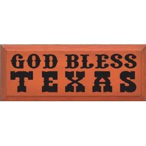 God Bless Texas Wooden Sign 