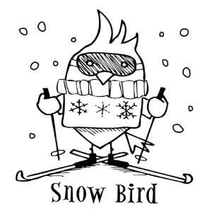    Inkadinkado Christmas Clear Mini Stamps, Snow Bird