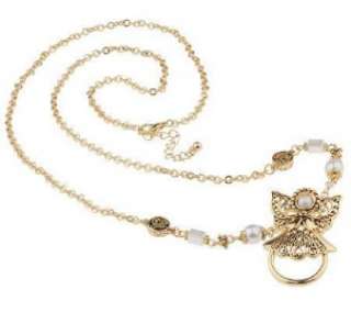Angel ID or Eyeglass Holder Gold Plated Pearl Necklace  