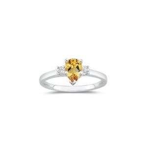   54 Cts Citrine Classic Three Stone Ring in 18K White Gold 4.0 Jewelry