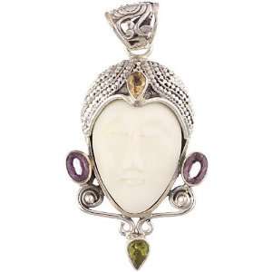   (Carved In Stone with Citrine, Amethyst and Peridot)   Sterling Silv