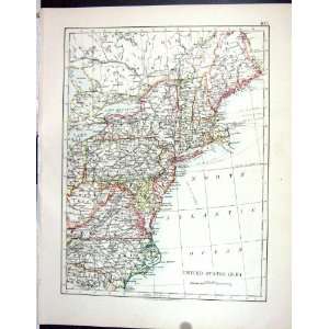 com Johnston Map 1906 United States America Carolina New York Florida 