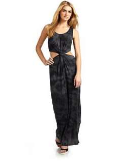 Torn   Blair Knot Detail Cutout Maxi Dress/Black