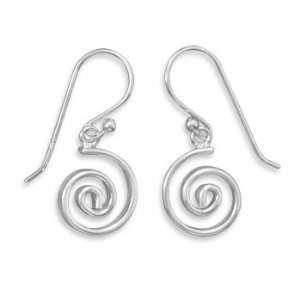   Spiral Earrings French Wire Height 26mm Spiral Design Measures 11x10mm