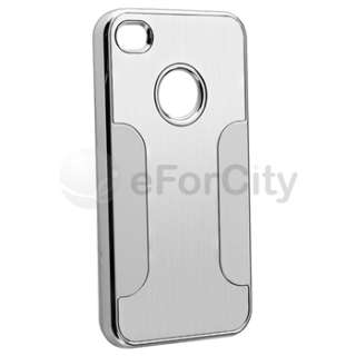 Luxury Steel Aluminum Chrome Deluxe Hard Case Cover For iPhone 4 4S 4G 