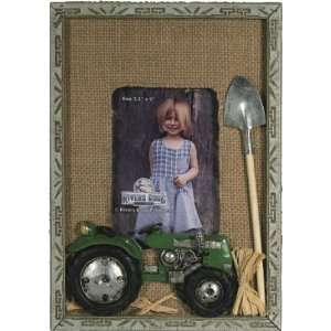  Burlap Single Tractor Picture Frame