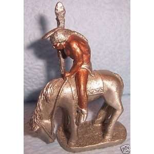   Pewter Native American Indian on horse   End of Trail 