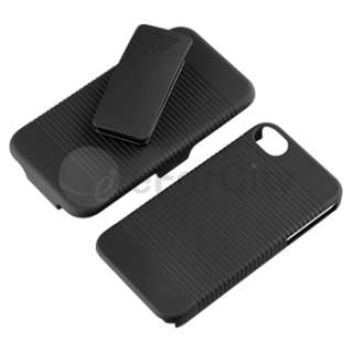 BLACK Slide Case & Belt Clip Swivel Holster for iPhone 4 4S 4G S Stand 